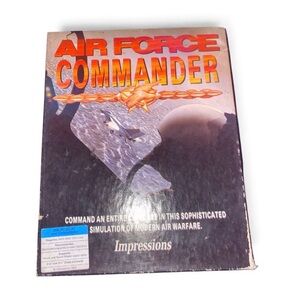 IBM big box 1992 Air Force commander floppy pc game tested CIB